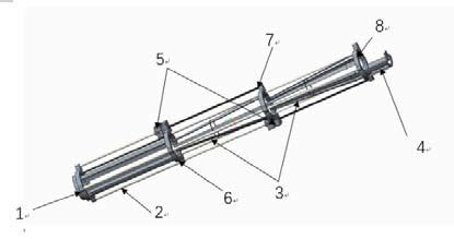 Three-stage picking telescopic arm 1. Pipe connection seat; 2, 3 stage ...