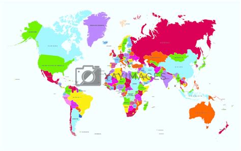 Royalty Free Vector World Map Colorful Countries Atlas Eps10 Vector File By Cienpies