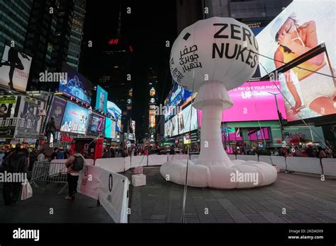 View Of Pedro Reyes Art Installation Zero Nukes In Times Square On