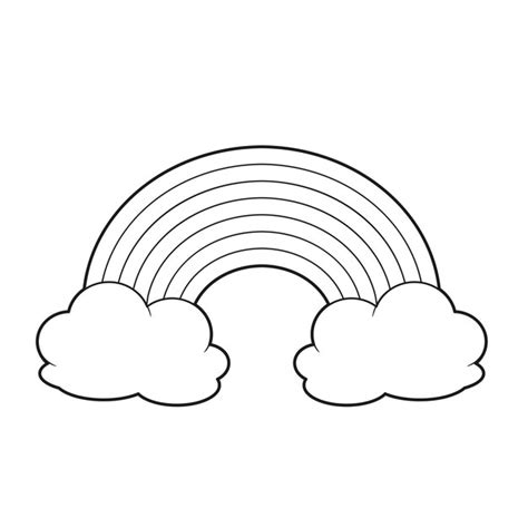 Premium Vector | Symmetric cartoon rainbow outlined for coloring on ...