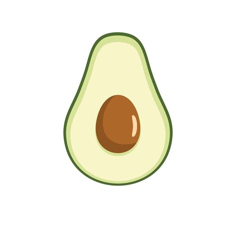 Avocado Icon Flat Style Vector Art At Vecteezy