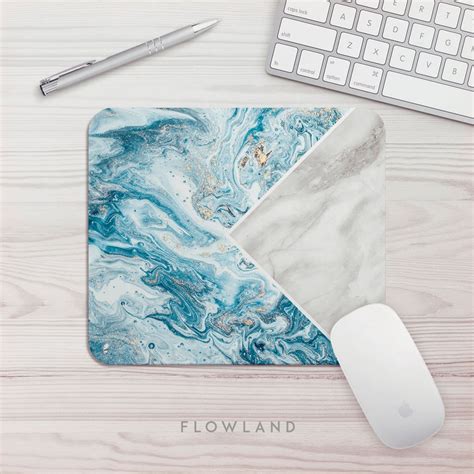 Mouse Pad Geometric Marble Print Office T Mouse Mat Marble Etsy