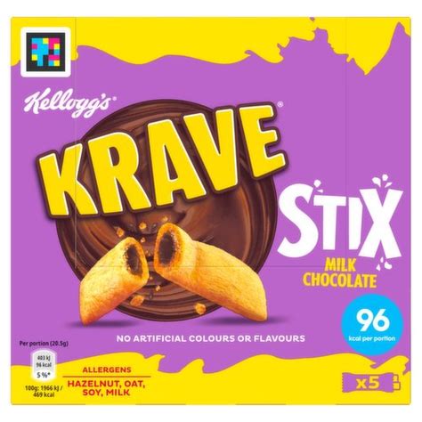 Kellogg S Krave Stix Milk Chocolate Snack Bars 5x20 5g