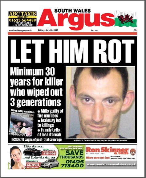 South Wales Argus Carl Mills Trial FRONT HoldtheFrontPage