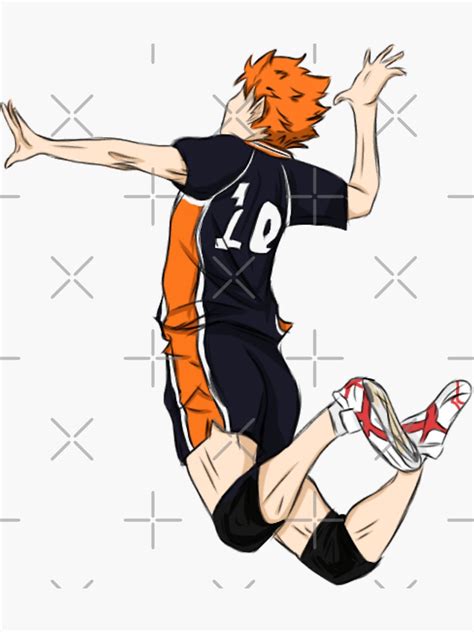 "Hinata Shoyo Jumping" Sticker by Sophprano | Redbubble