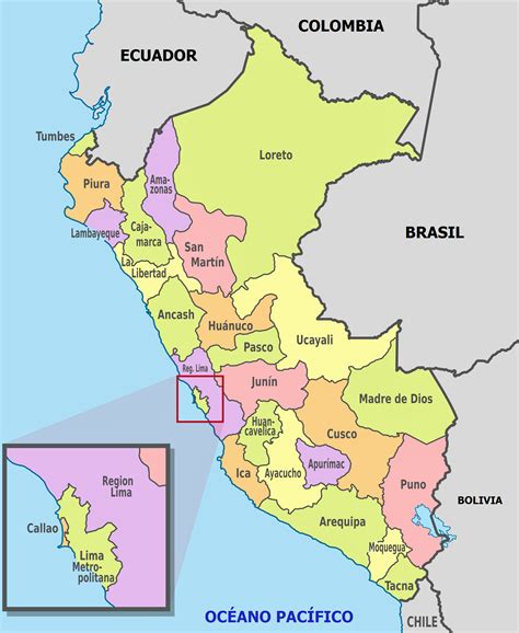 Mapa del Perú Político Físico Con Nombres Para Imprimir 2022