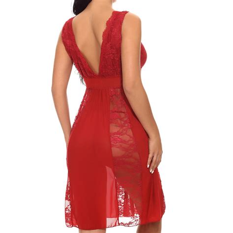 Women Sexy Lingerie Lace Robe Long Dress Babydoll Lady Sheer Nightgown Underwear Ebay