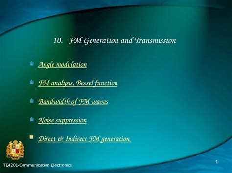 Ppt Te Communication Electronics Fm Generation And