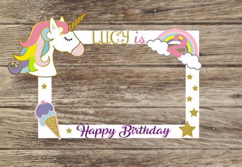 Unicorn Photo Booth Frame Unicorn Party Selfie Frame Unicorn Etsy