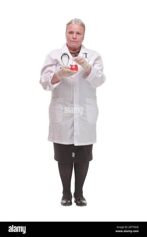 Front View Of Mature Scientist Or Doctor Are Testing Bloods To Prevent
