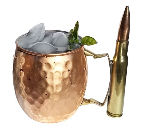 The Full Metal Mule Moscow Mule Mug With A Real Bullet Handle 18 Oz Brass Honcho