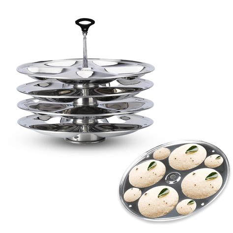 Stainless Steel Idli Plates Round Plate 3 Removable Idli Plates