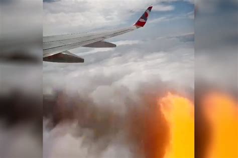 Passageira filma momento em que chamas saem de motor de avião da GOL