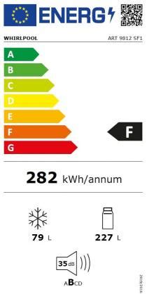 WHIRLPOOL Integruojamas šaldytuvas ART 9812 SF1 193 5 cm F energijos