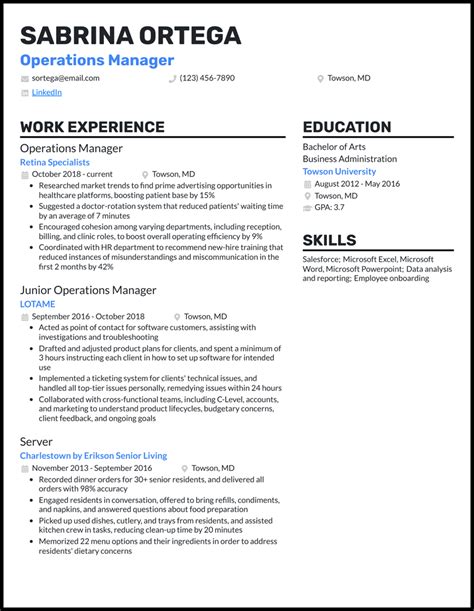 23 Operations Manager Resume Examples That Work In 2024