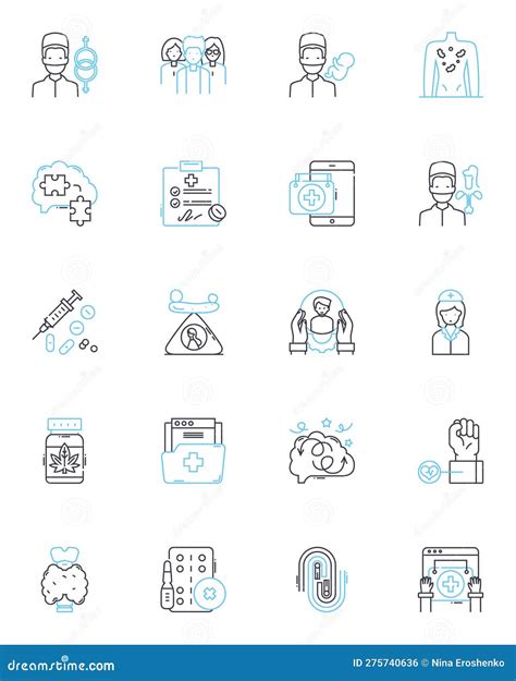 Cognitive Therapy Linear Icons Set Thinking Mindfulness Cognition