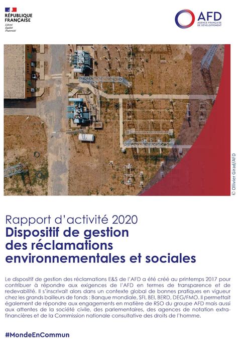 Dispositif De Gestion Des R Clamations Environnementales Et Sociales