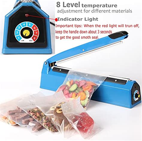 Yeler 8 Inch Impulse Heat Sealer Impulse Bag Sealer Manual Poly Bag