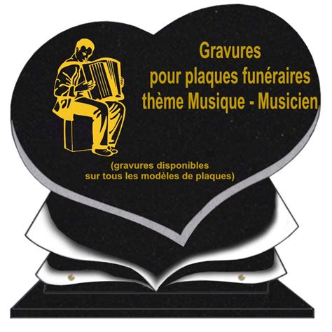 Plaque Fun Raire Coeur Granit Musique Musiciens Sur Socle