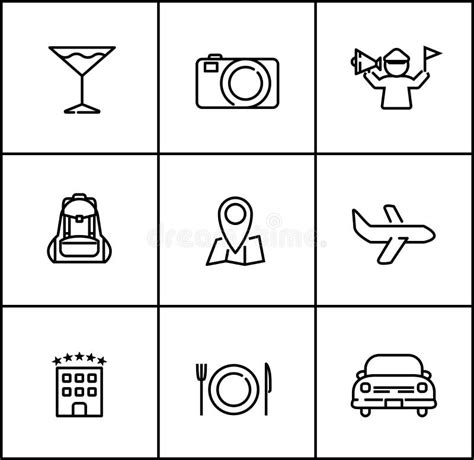 Itinerary Line Icons Stock Illustrations 320 Itinerary Line Icons