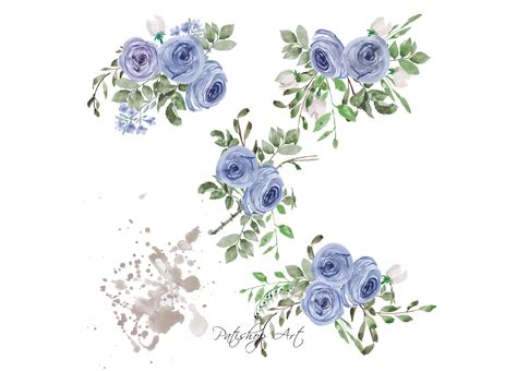 Blue Rose Watercolor