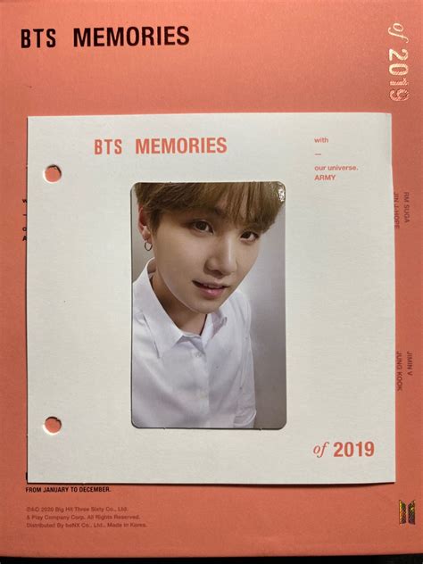 Bts Photocard Yoongi Memories Of Bluray Pc Suga Memo Br Poca