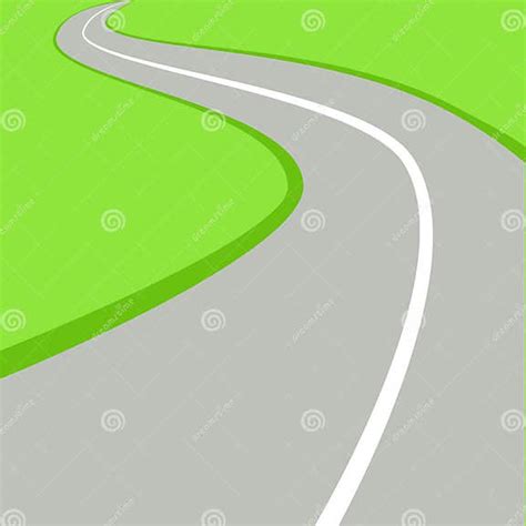 Curved Road With White Marking Vector Illustration Stock Illustration Illustration Of