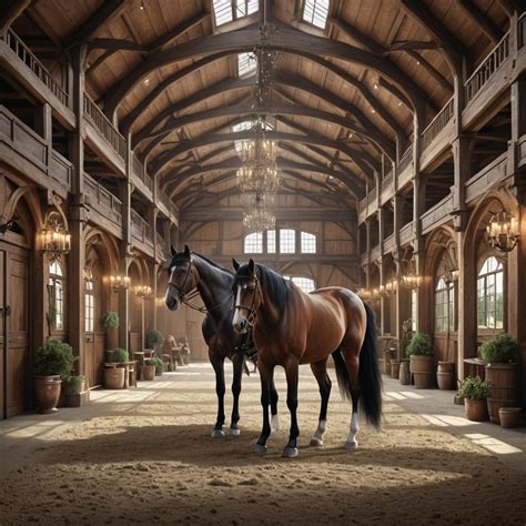 Inside Luxurious Stables With Magnificent Horse Ai Generated Artwork