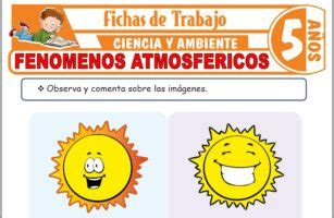 Fenómenos atmosféricos para Niños de Cinco Años Fichas de Trabajo