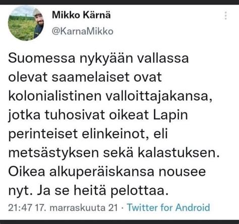 Nilla Pieski On Twitter Karnamikko Twiiteiss Si On Havaittavissa