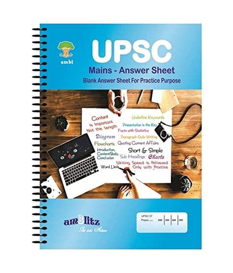 Upsc Mains Format Answer Sheet Spiral Notebook A Size Gsm