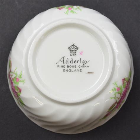 Adderley Fine Bone China Open Sugar Pink Rose Gold Trim England