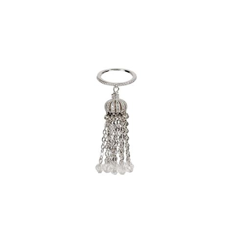 Кольцо с кисточкой на тонкой основе Vespera silver - VERUSCHKA