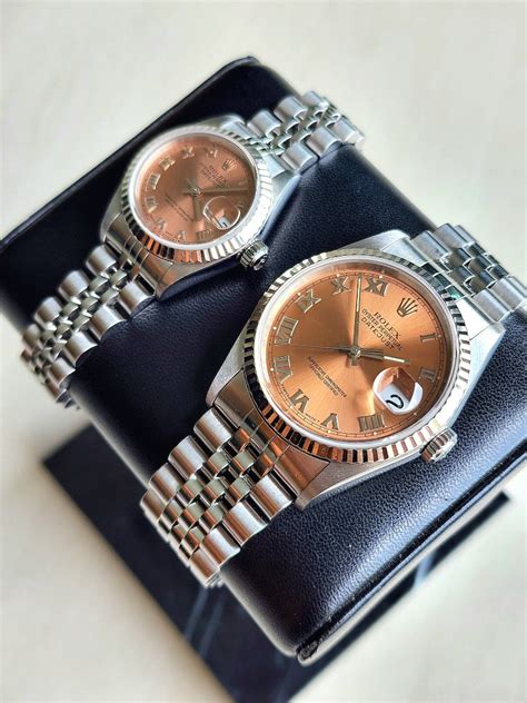 Rolex Datejust 36 And Datejust 26 His And Hers SALMON PINK DIAL BOTH