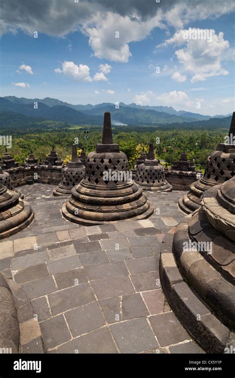 Stupas on the Buddhist Temple Borobudur in Indonesia Stock Photo - Alamy