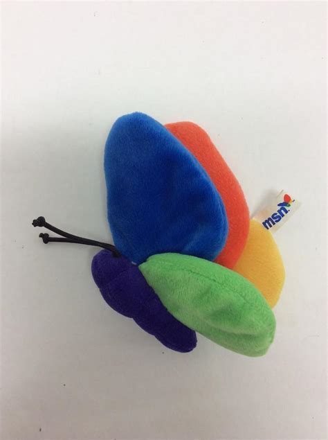 Msn Butterfly Plush Advertising Logo Beanbag Stuffed Animal Rainbow