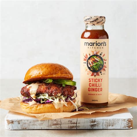 Sticky Chilli Chicken Burgers Marion S Kitchen