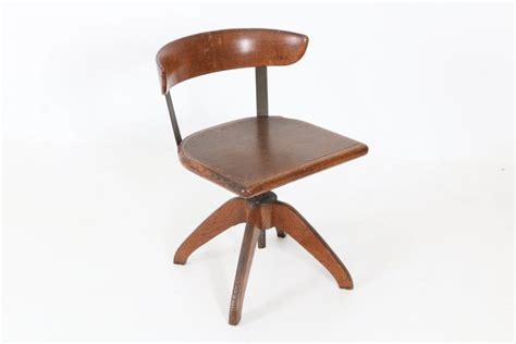 Desk Chair Solid Oak And Adjustable In Height Catawiki