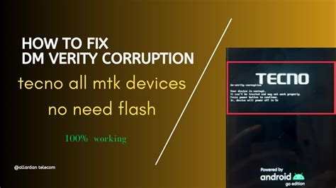 Tecno Infinix All Mtk Mobile Dm Verity Corruption How To Fix Dm Verity