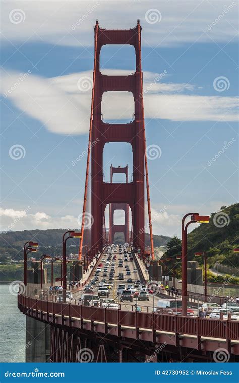 Front View of the Golden Gate Bridge Stock Photo - Image of city ...