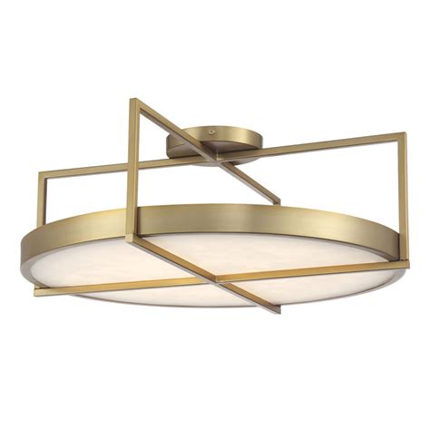 Everly Quinn Rosmarin Alabaster Led Semi Flush Mount Wayfair