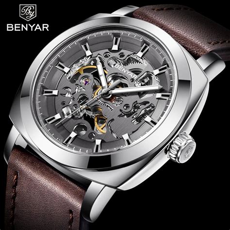 Benyar Hombres Reloj Esqueleto Mec Nico Autom Tico Masculino Marca Top