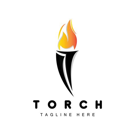 Torch Logo Fire Design Letter Logo Product Brand Icon