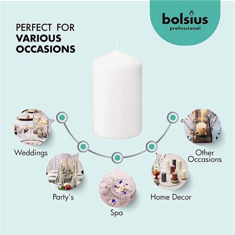 BOLSIUS Set Of 20 White Pillar Candles 2x4 Inch Unscented Candle Set