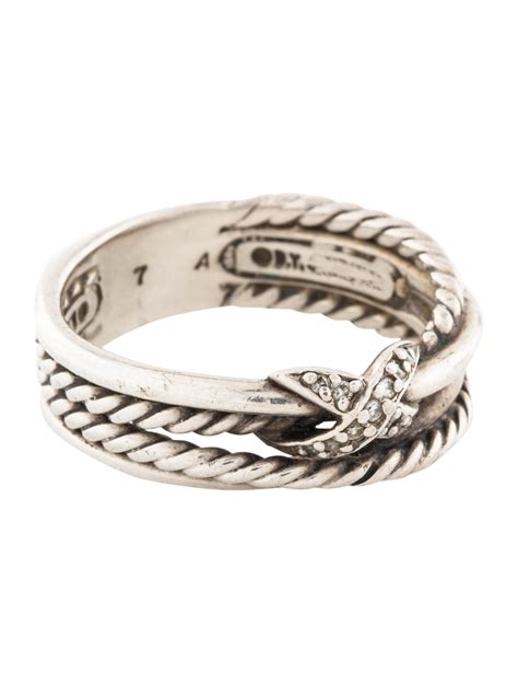 David Yurman Diamond X Crossover Ring Rings Dvy57231 The Realreal