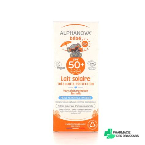 Alphanova Bébé Lait solaire bio SPF50 Très haute protection