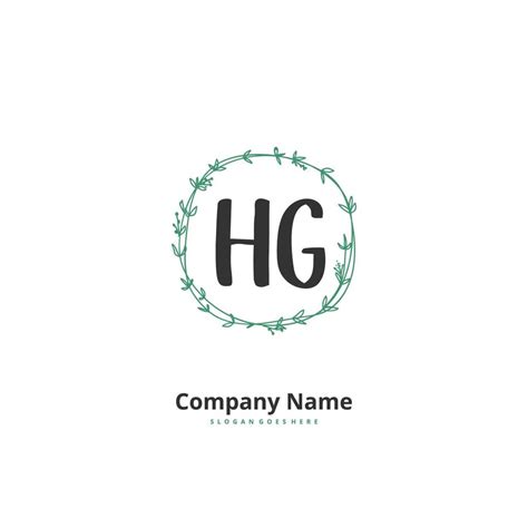 HG Initial Handwriting And Signature Logo Design With Circle Beautiful