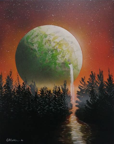 Moon River Spray Art Painting By Gary R Collins In 2024 Spray Paint