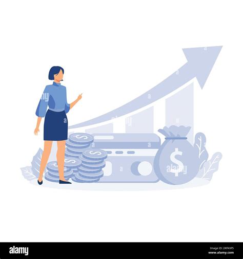 Income Growth Chart Banking Services Financial Report Graph Flat