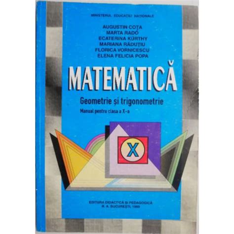 Matematica Geometrie Si Trigonometrie Manual Pentru Clasa A X A